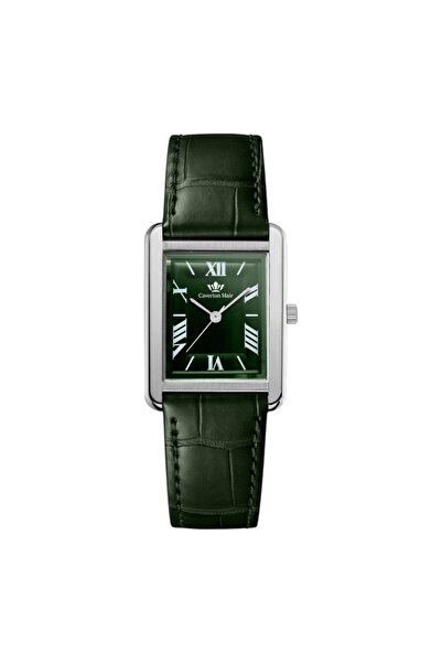 Caverton Mair Caverton Mayer watch with a green dial and leather strap