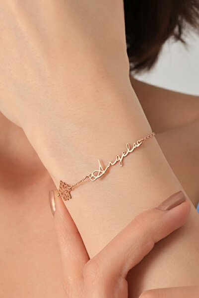 saramary Kişiye Özel İsimli & Doğum Çiçekli Gümüş Bileklik 925 Ayar Orjinal G...