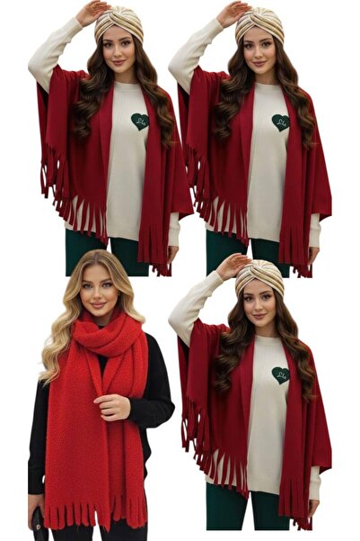 ALDAIYR 4 Pcs Polar Puffy Chic Premium Soft Boucle Scarf