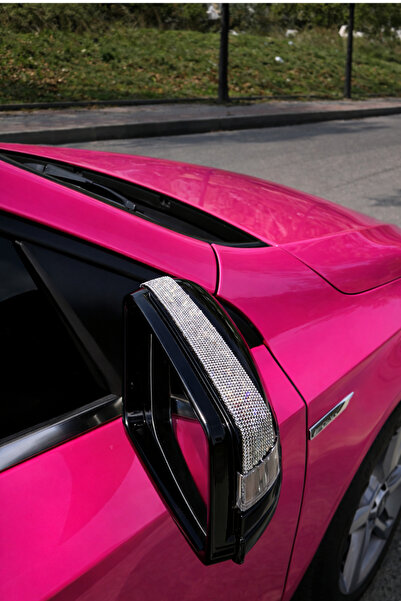 IŞILTI DESİGN Gümüş Taşlı Araç Dış Dikiz Tam Tur Çift Araba Aksesuarı