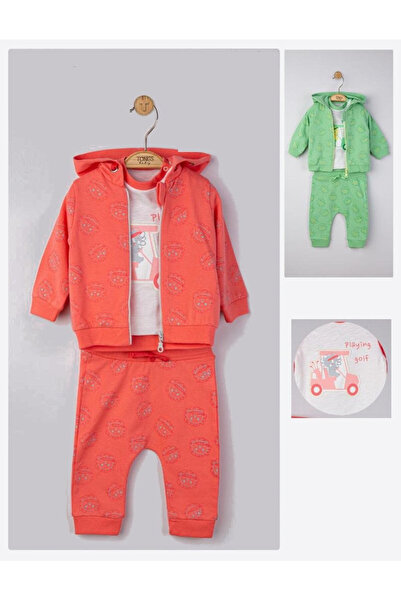 Evelise Set 3 piese: pantaloni, tricou si hanorac pentru bebelusi, Tongs baby...