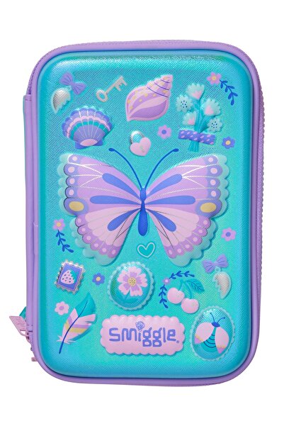 SMIGGLE 3-Compartment Hardtop Pencil Case, Lilac, Large Storage Space, School...