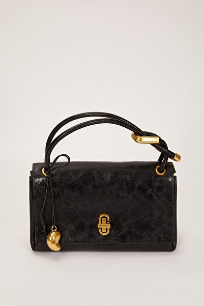 Levidor Ръчна чанта с възел и ремък - черна