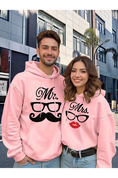 Ciel Lune Mr Mrs Glasses Mustache Lip Printed Lover's Combination Oversize Ho...