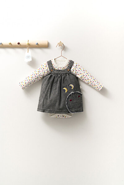 Evelise Set rochita cu body pentru fetite Monster, Tongs baby (Culoare: Gri, ...