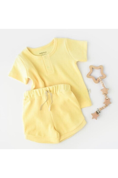 Evelise Settricoucupantaloniscurti-100%bumbac-GalbenBabyCosy(Marime:3-6Luni)