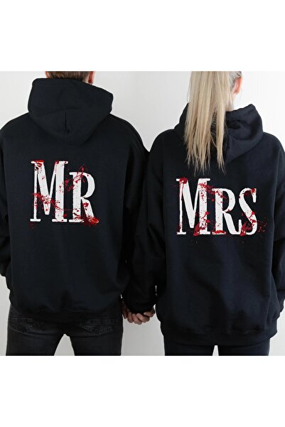 Ciel Lune Mr Written Black Women's and Men's Lover's Combination Oversize Hoodie
