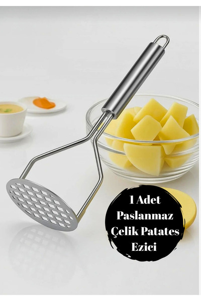 BRE HOME Paslanmaz Çelik Patates Ezici – Profesyonel Metal Püre Yapıcı – Ergo...