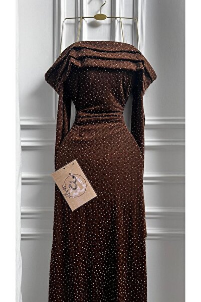 CONTENU Soft sequined dress with long sleeves