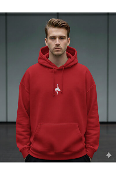 dwnwear Turkish Bozkurt Written in Gokturk Printed Adult Black Half Zipper Sw...