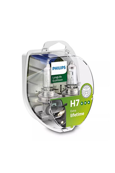 Philips Set of 2 Headlight Bulbs H7 55W 12V Long Life Ecovision