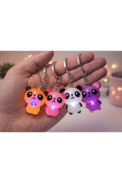 thesecret desire سلسلة مفاتيح باندا مضيئة - سلسلة مفاتيح مضيئة LED مع شخصيات ...