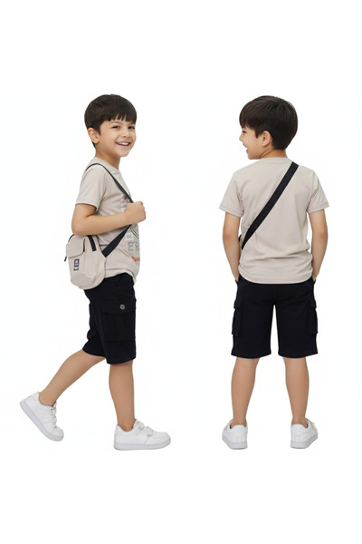 CUBBUX Men's 100% Cotton Children's Shorts Set with Bag - Trekking Series
