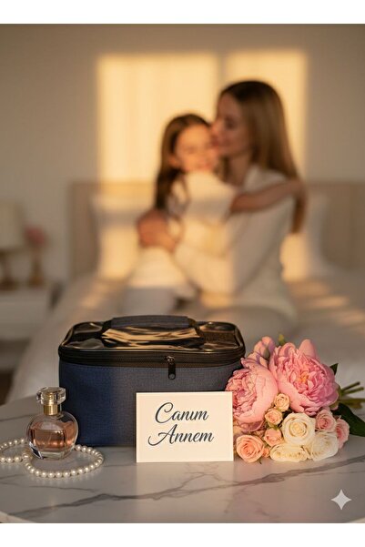 GenelTedarik Makeup Bag Blue Makeup Bag Cosmetic Bag Makeup Organizer Makeup ...