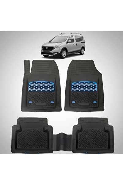 TEAMCAR Covorașe tip tavă compatibile cu Dacia Dokker Stepway, albastre