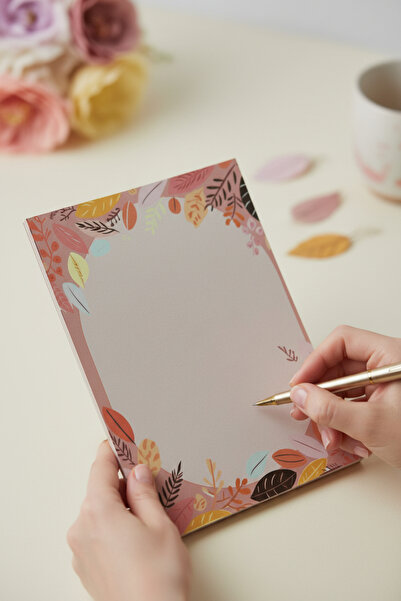 Renkli Zeka A5 Floral Notepad – 110 Gr Thick Paper Notepad 50 Sheets Notepad