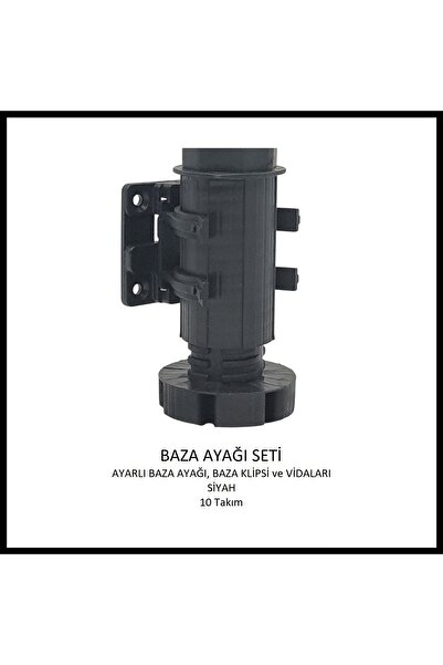 Adilon SET PICIOARE PENTRU BASE, 10 cm, Negru, 10 Seturi