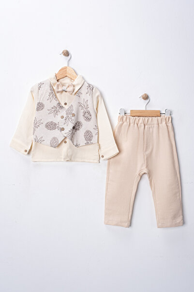 Pio Kids 6-24 Months Boy's Muslin Shirt with Pineapple Pattern, Stylish Holid...