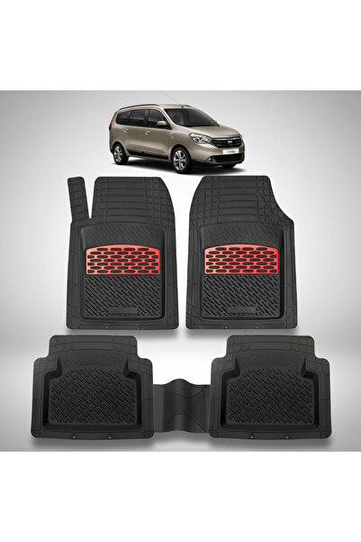 TEAMCAR Covorașe tip tavă compatibile cu Dacia Lodgy, roșii