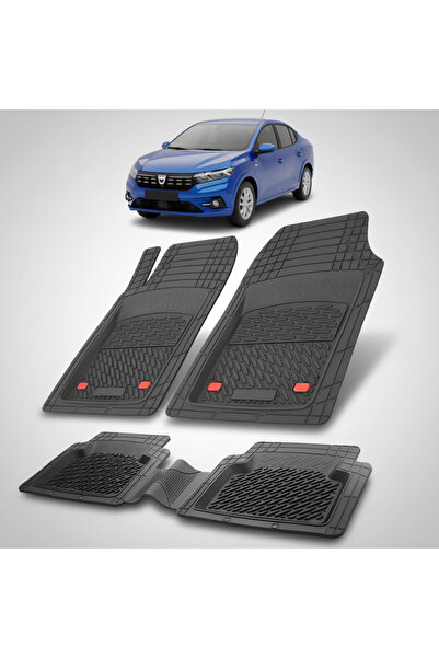 TEAMCAR Πατάκια δαπέδου τύπου Tavita συμβατά με Dacia Logan III 2020-2022, Μαύρα