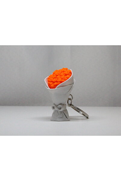 3DMakineSepeti سلسلة مفاتيح على شكل باقة ورد صغيرة - سلسلة مفاتيح رومانسية بت...