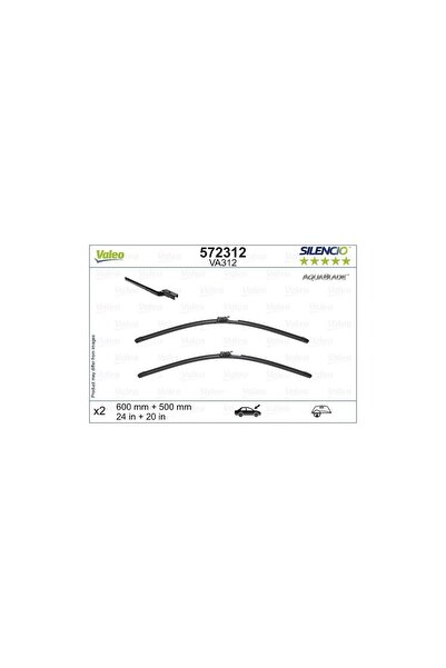 VALEO Set Stergatoare Silencio Aquablade 600/500 Mm