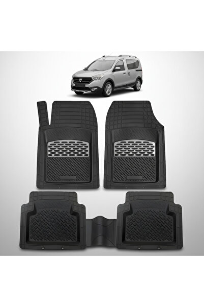 TEAMCAR Covorașe tip tavă compatibile cu Dacia Dokker Stepway, argintii