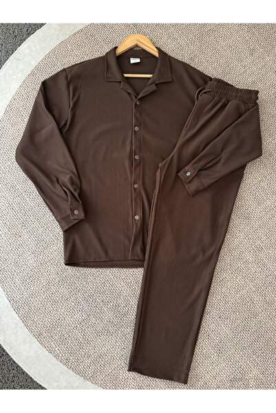 blucombin طقم قميص وبنطلون عثماني قماش مجدّل مكون من قطعتين