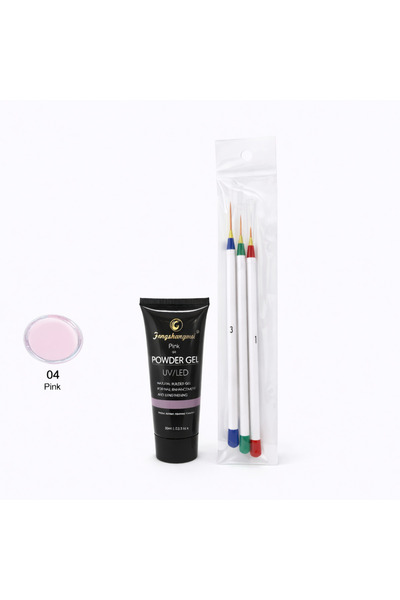 fengshangmei Gel constructor tip Powder Gel UV/LED + set pensule – Pink 04