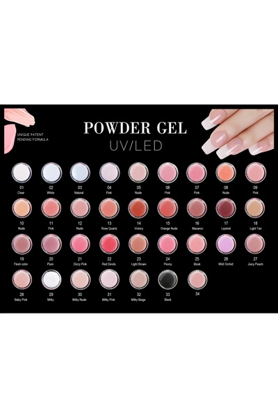 fengshangmei Vârf constructor gel pudră UV/LED + set pensule – Alb 02