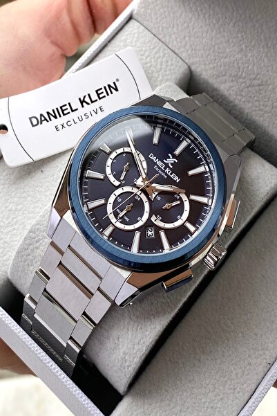 Daniel Klein ساعة يد رجالية بسوار من الفولاذ المقاوم للصدأ مع جميع الوظائف