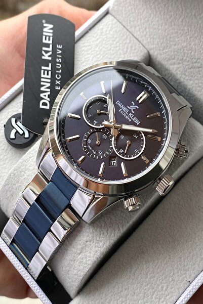 Daniel Klein ساعة يد رجالية بسوار من الفولاذ المقاوم للصدأ مع جميع الوظائف