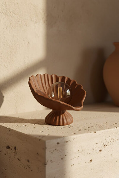 MORENELLEAURA مصباح ليلي حديث بتصميم أباجورة من الخرسانة بنمط المحار |   إضاء...