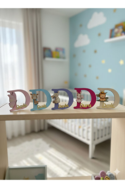 NaturessCo İsme Özel Harf Model Figürlü Hediyelik Bebek Magneti ( 10 Adet )