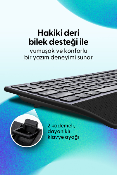 Daxi MK550 Pro Keys Comfort Combo Kablosuz Bluetooth Klavye Mouse Seti, Scissor-Switch Klavye, Türkçe Q