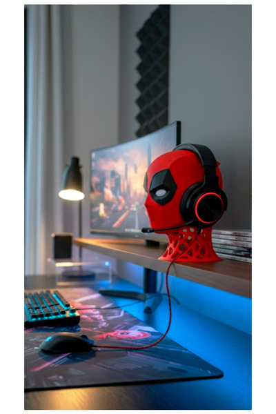 Sincara Home Deadpool Kulaklık Standı (Kırmızı)