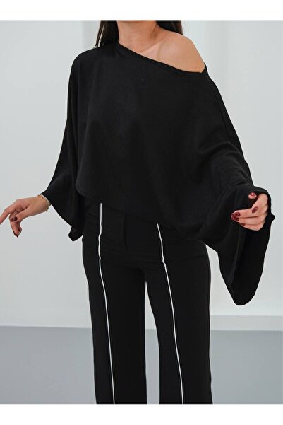 ALLEYTA Дамска блуза с широки ръкави и ниски рамене