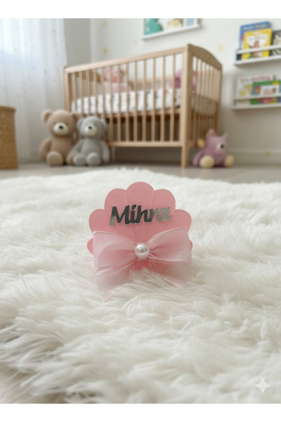 NaturessCo Pink Oyster Model Gift Baby Magnet with Bow (10 Pieces)