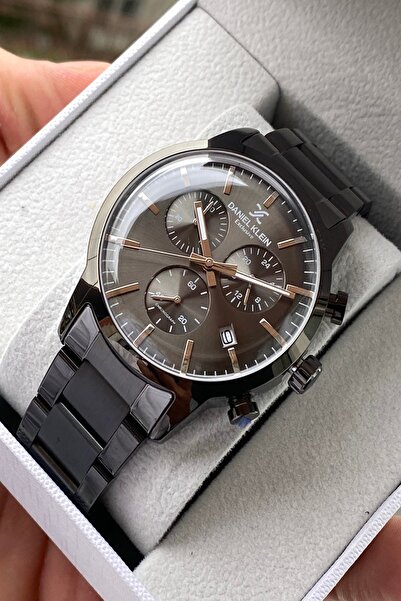 Daniel Klein ساعة يد رجالية بسوار من الفولاذ المقاوم للصدأ مع جميع الوظائف