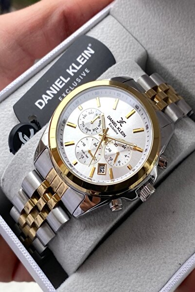 Daniel Klein ساعة يد رجالية بسوار من الفولاذ المقاوم للصدأ مع جميع الوظائف