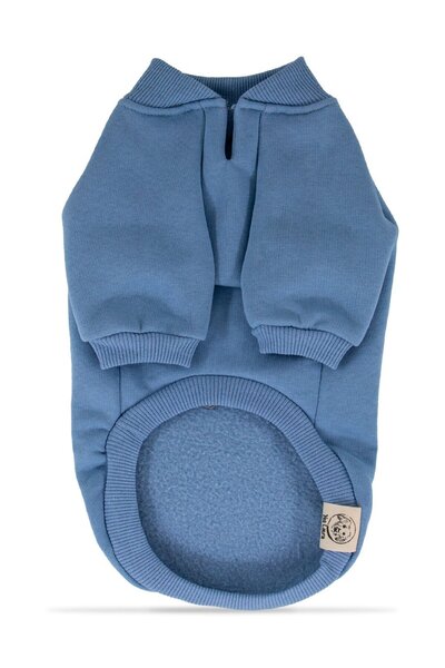 YES LAURA Blue hoodless sweatshirt