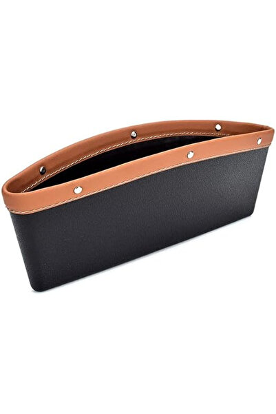 BIUPSER Set of 2 car storage pockets black with brown