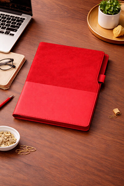 zubi Luxurious Faux Leather Fabric Detailed, Striped Undated Agenda with 100 ...