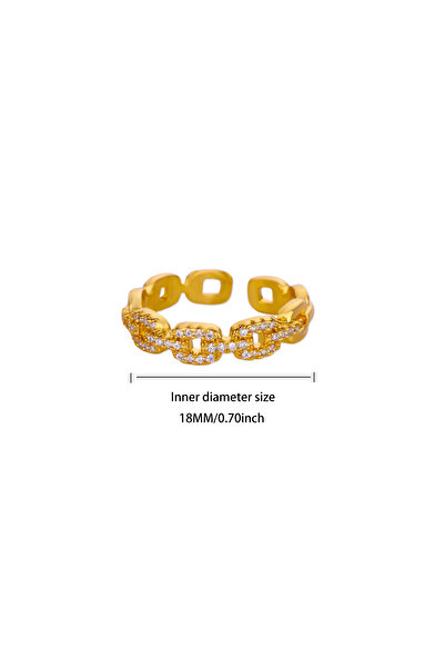 Choice resizable JZ2482G-7 Classic Twist Chain Open Rings For Women Stainless...