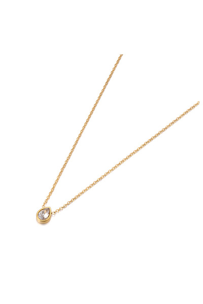 Choice قلادة لوكير الرقيقة على شكل دمعة مرصعة بكريستال الزركونيا المكعب، مطلي...