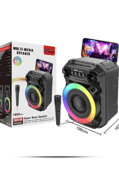 OEM Portable Bluetooth speaker ZQS 6166 with RGB LED and carrying handle