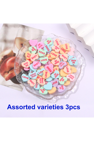 Choice1 12pcs MULTI 3/6/12pcs Heart-shaped Multi-color Resin Pendant for DIY ...