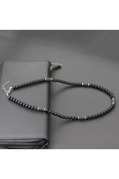 Choice onyx stone New Natural Stone Men Necklace 6mm Tiger Eyes Volcanic Rock...