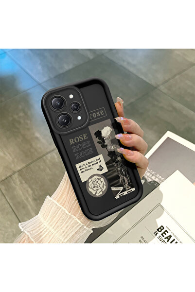 CASEVIBE Redmi 12 4G Uyumlu, şık gül desenli, yüksek kaliteli silikon telefon...