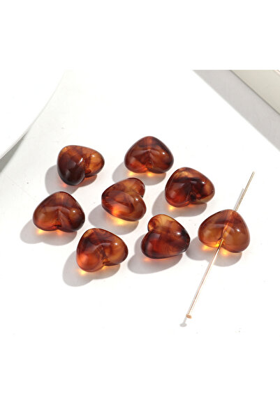 Choice1 20pcs-16x19mm amber 20pcs Colorful Acrylic Resin Heart Beads 16x19mm ...